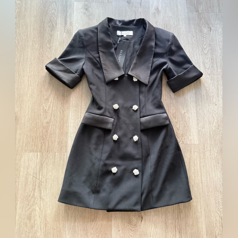 elliatt ruby black short sleeve collared button f… - image 7